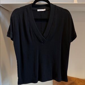 Red Haute Black V-Neck Women's Top